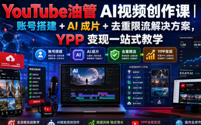 YouTube油管AI视频创作课-渡漳网