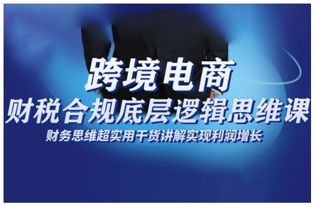 海鸥财税跨境电商财稅合规底层逻辑思维课-渡漳网