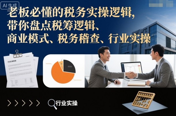 初橙商学院老板必懂的税务实操逻辑-渡漳网