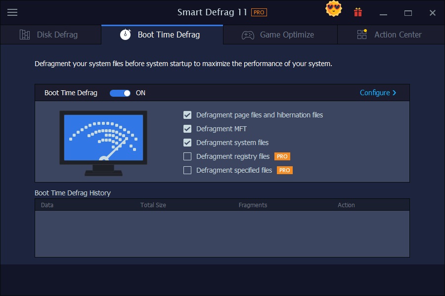 IObit Smart Defrag启动时碎片整理