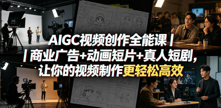 广告动画短剧AIGC视频创作全能课-渡漳网