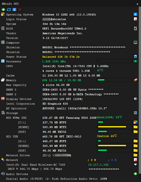 NWinfo硬件信息检测工具Windows绿色版-渡漳网