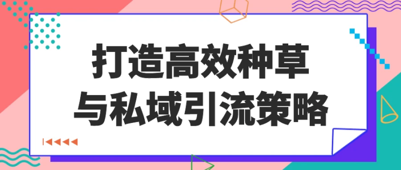 打造高效种草与私域引流策略-渡漳网