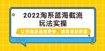 《淘系蓝海截流玩法实操》让你选品速度更快,提高选品质量-渡漳网