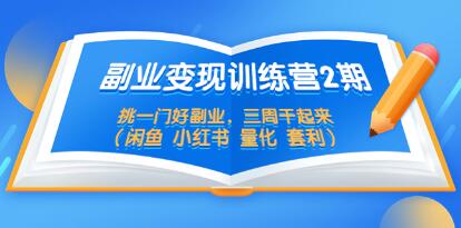 《副业项目变现训练营2期》挑一门好副业，三周干起来（闲鱼 小红书 量化套利）-渡漳网