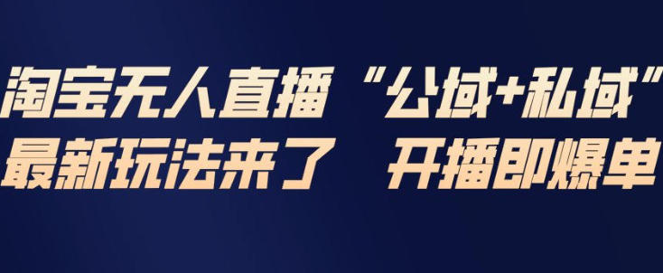 淘宝无人直播完整教程，公试+私域，开播即爆单-渡漳网
