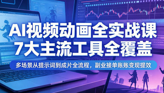 AI视频动画全实战课,7大主流工具全覆盖-渡漳网