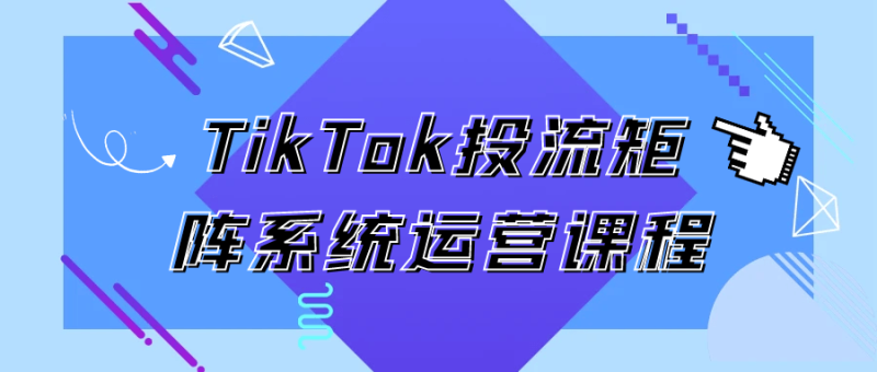 TikTok投流矩阵系统运营课程-渡漳网