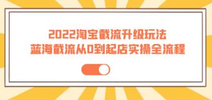 淘宝截流升级玩法《蓝海截流从0到起店实操全流程》-渡漳网