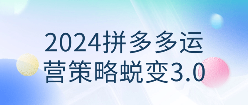 2024拼多多运营策略蜕变3.0-渡漳网