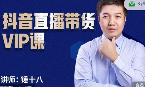 锤十八《抖音直播带货VIP课》专注直播带货有效盈利模式-渡漳网