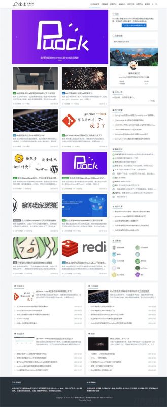 高颜值自适应博客主题Puock WordPress主题-渡漳网