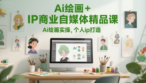 Ai绘画+IP商业自媒体精品课,Ai绘画实操,个人ip打造-渡漳网