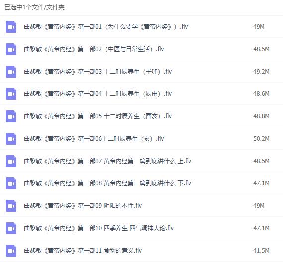 曲黎敏《黄帝内经》养生智慧第一 二部,讲座视频全集下载-渡漳网