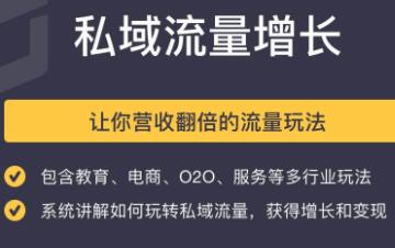 私域流量增长,让你营收翻倍的流量玩法,培训课程视频-渡漳网