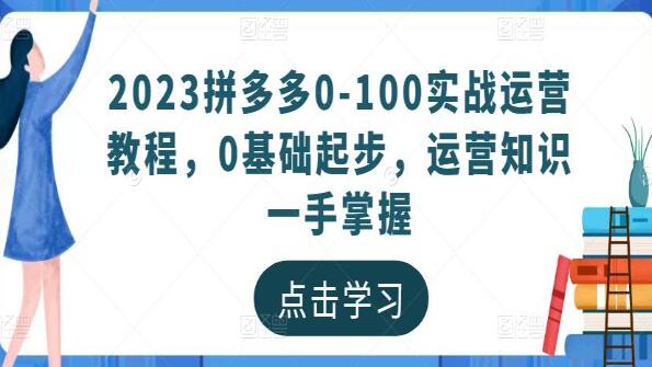 《拼多多0-100实战运营教程》0基础起步，运营知识一手掌握-渡漳网
