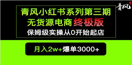 《小红书无货源电商爆单终极版》保姆级实操从0起店爆单-渡漳网