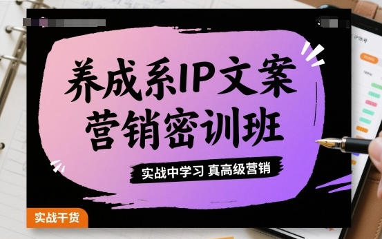 养成系IP文案营销密训班，实战中学习真高级营销-渡漳网