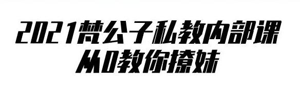 2021梵公子私教内部课泡妞教程：从0教你撩妹-渡漳网