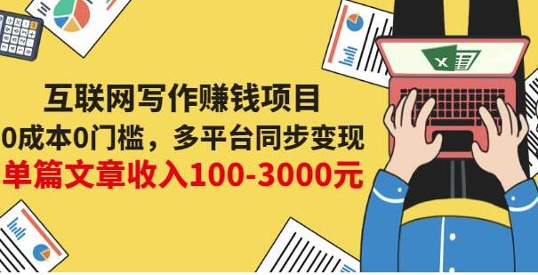 《互联网写作赚钱项目》0成本0门槛，多平台同步变现，单篇文章收入100-3000元-渡漳网
