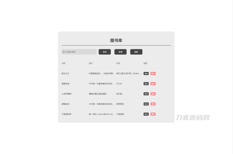 图书库毕业设计网页源码-渡漳网