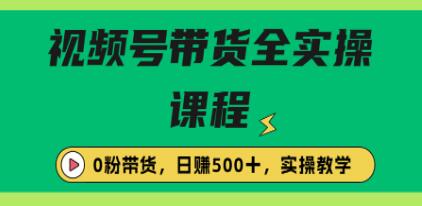 《视频号0粉带实操教程》0粉丝照样可以带货出单-渡漳网