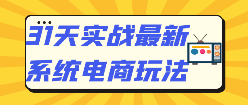 31天实战最新系统电商玩法-渡漳网