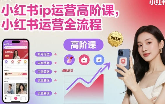 小红书ip运营高阶课,小红书运营全流程-渡漳网