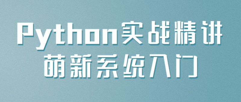 Python实战精讲萌新系统入门-渡漳网