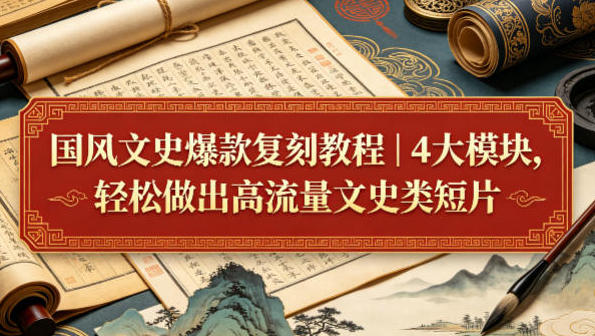 国风文史爆款复刻教程 4大模块,轻松做出高流量文史类短片-渡漳网