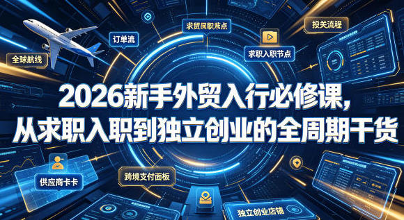 新手外贸入行必修课,从求职入职到独立创业的全周期干货-渡漳网