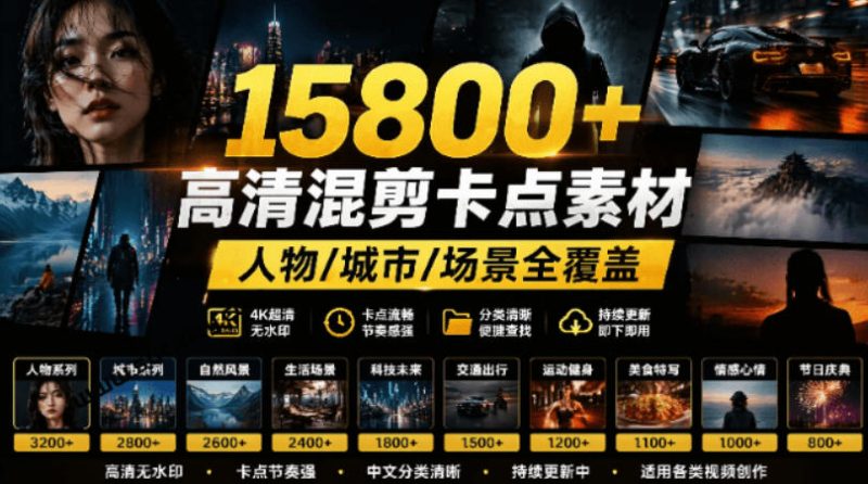 影视剪辑素材合集121GB-渡漳网