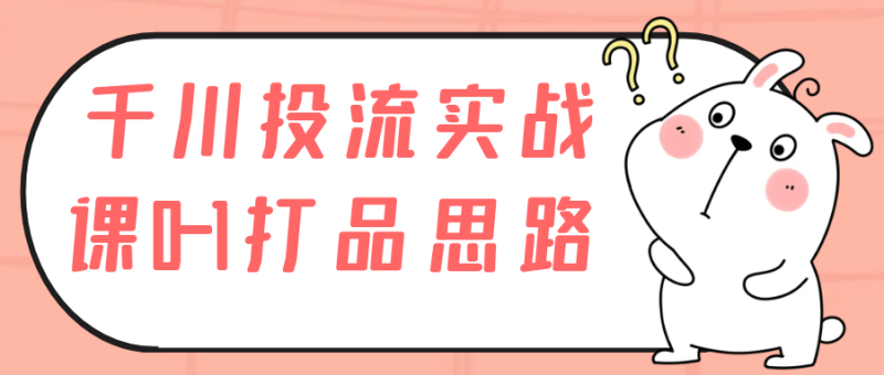 千川投流实战课0-1打品思路-渡漳网