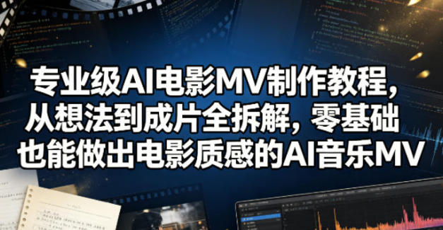 专业级AI电影MV制作教程，做出电影质感的AI音乐MV-渡漳网