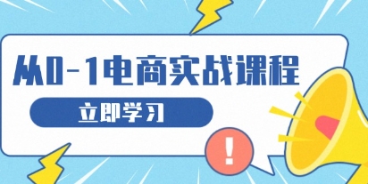 从零做电商实战课程,教你如何获取访客、选品布局,搭建基础运营团队-渡漳网