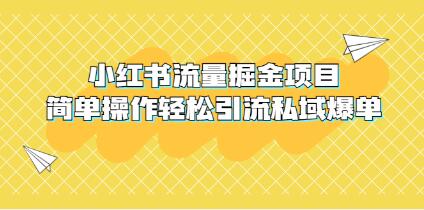 《小红书流量掘金项目》简单操作轻松引流私域爆单-渡漳网