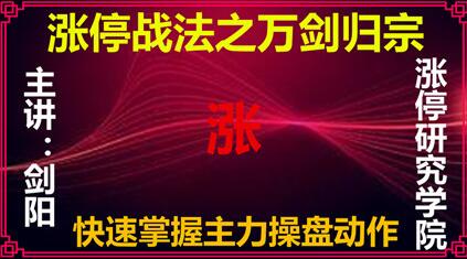 剑阳《万剑归宗涨停战法》炒股教程视频-渡漳网