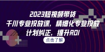 《短视频带货-千川专业投放课》精细化专业投放,计划纠正,提升ROI-渡漳网