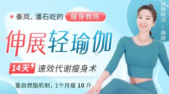 颜婕瑜伽视频教程《伸展轻瑜伽》14天速效代谢瘦身瑜伽教程视频-渡漳网
