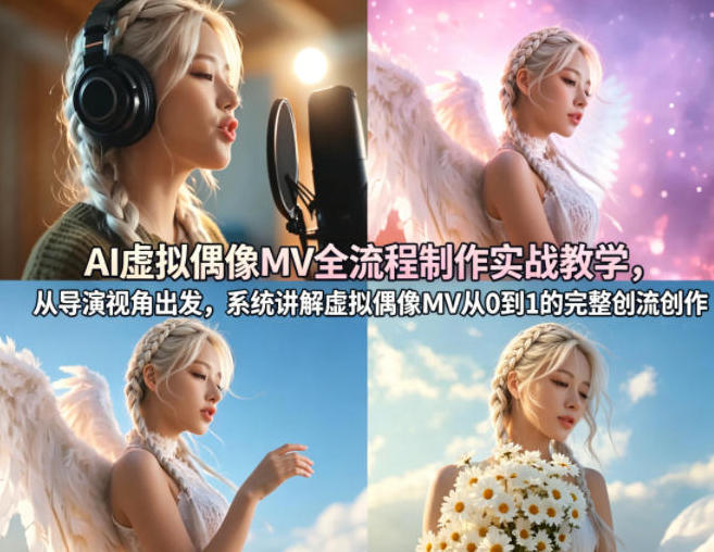AI虚拟偶像MV全流程制作实战教学，系统讲解虚拟偶像MV-渡漳网