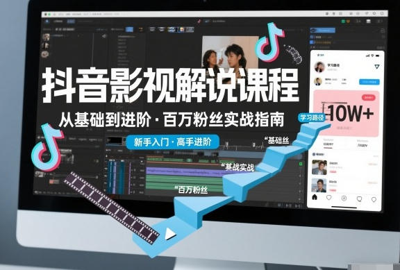抖音百万粉丝影视解说课程，基础到进阶课-渡漳网