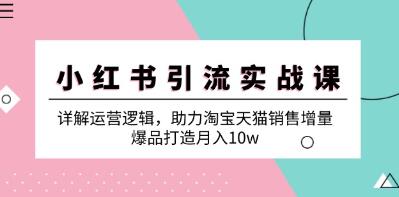 《小红书引流实战》助力淘宝天猫销售增量，打造爆品-渡漳网