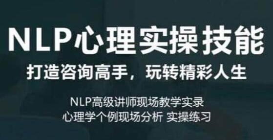 《NLP心理实操技能》打造咨询高手，玩转精彩人生-渡漳网