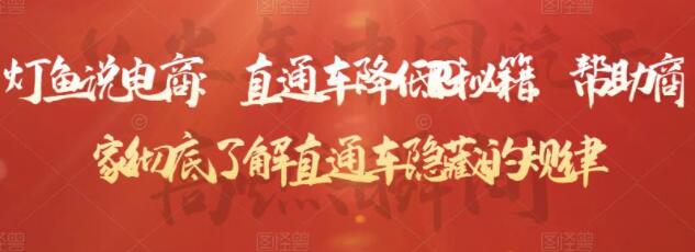 灯鱼说电商《直通车降低PPC秘籍》帮助商家彻底了解直通车隐藏的规律-渡漳网