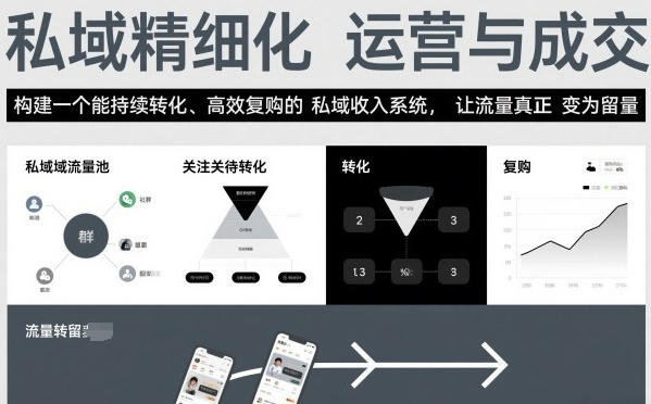 私域精细化运营与成交，构建一个能持续转化、高效复购的私域收入系统-渡漳网
