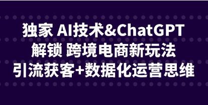 《AI技术&ChatGPT解锁》跨境电商新玩法,引流获客+数据化运营思维-渡漳网