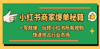 《小红书商家爆单秘籍》一写就爆,玩转小红书所有规则,快速抢占行业市场-渡漳网