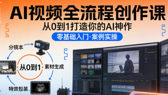 AI视频全流程创作课，从0到1打造你的AI神作-渡漳网