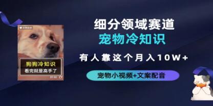 《不起眼的抖音细分赛道-宠物冷知识》有人靠这个月入10w-渡漳网