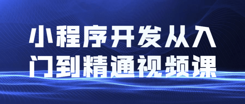 小程序开发从入门到精通视频课-渡漳网